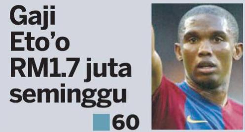 Gaji Samuel Eto'o termahal dunia