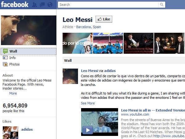 Facebook Leonel Messi