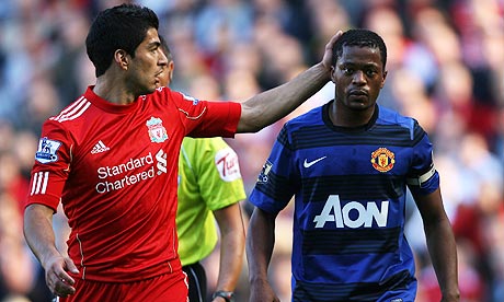 Luis Suarez against Patrice Evra