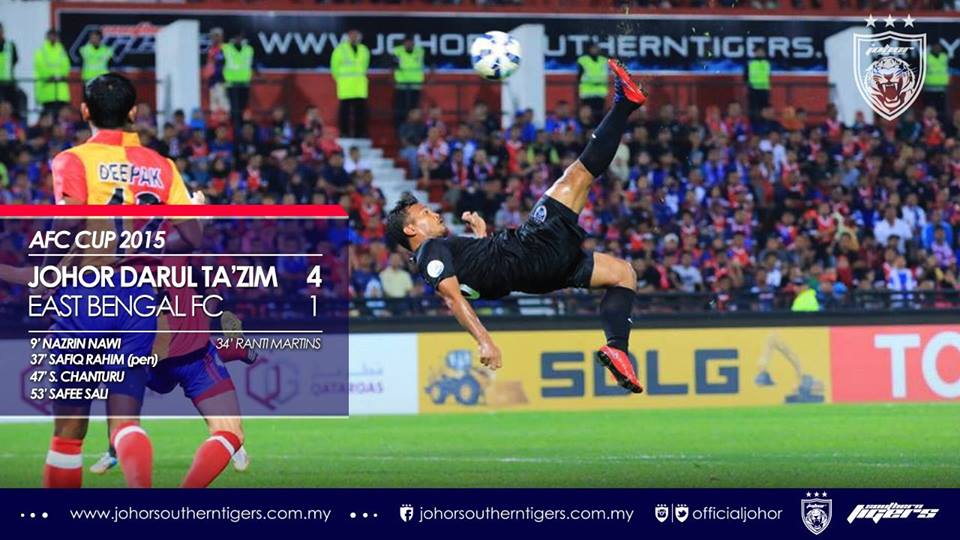 Johor Darul Takzim JDT vs East Bengal 2015 Piala AFC Cup